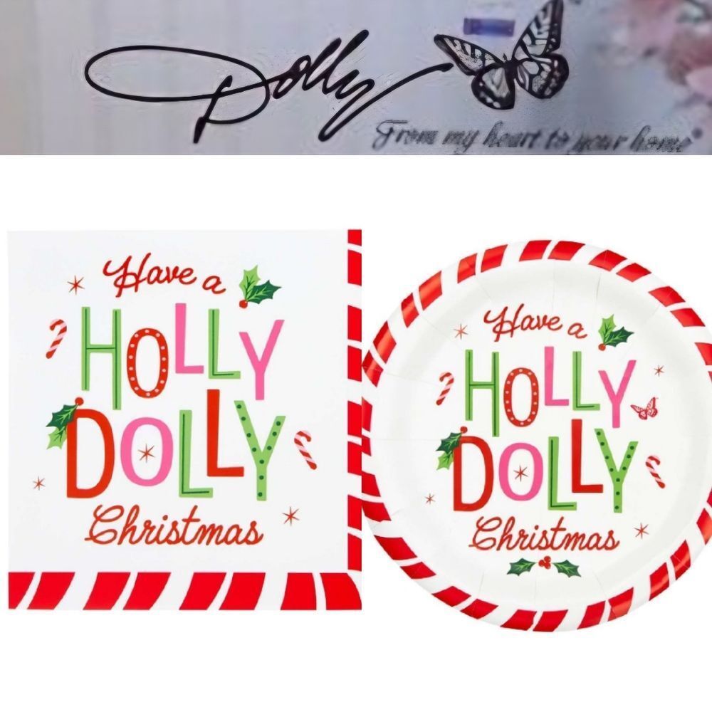 Dolly Parton, "Have A Holly Dolly Christmas" Disposable Holiday Napkins & Plates